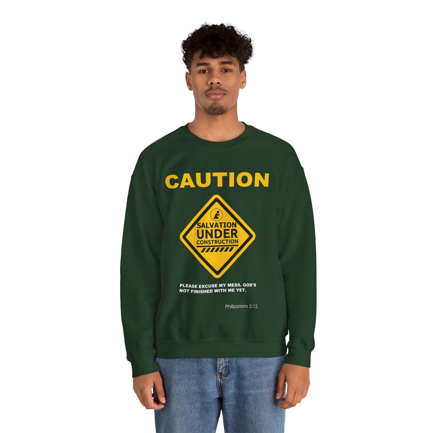 Caution: Salvation Under Construction Crewneck Sweatshirt