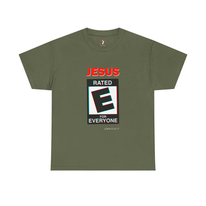 Jesus Rated E Unisex Heavy Cotton Tee Christian T-Shirt