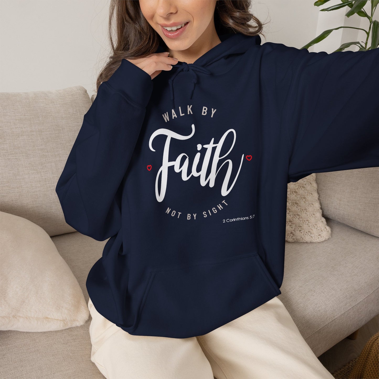"Walk by Faith Not by Sight" Motivational Pullover Hoodie