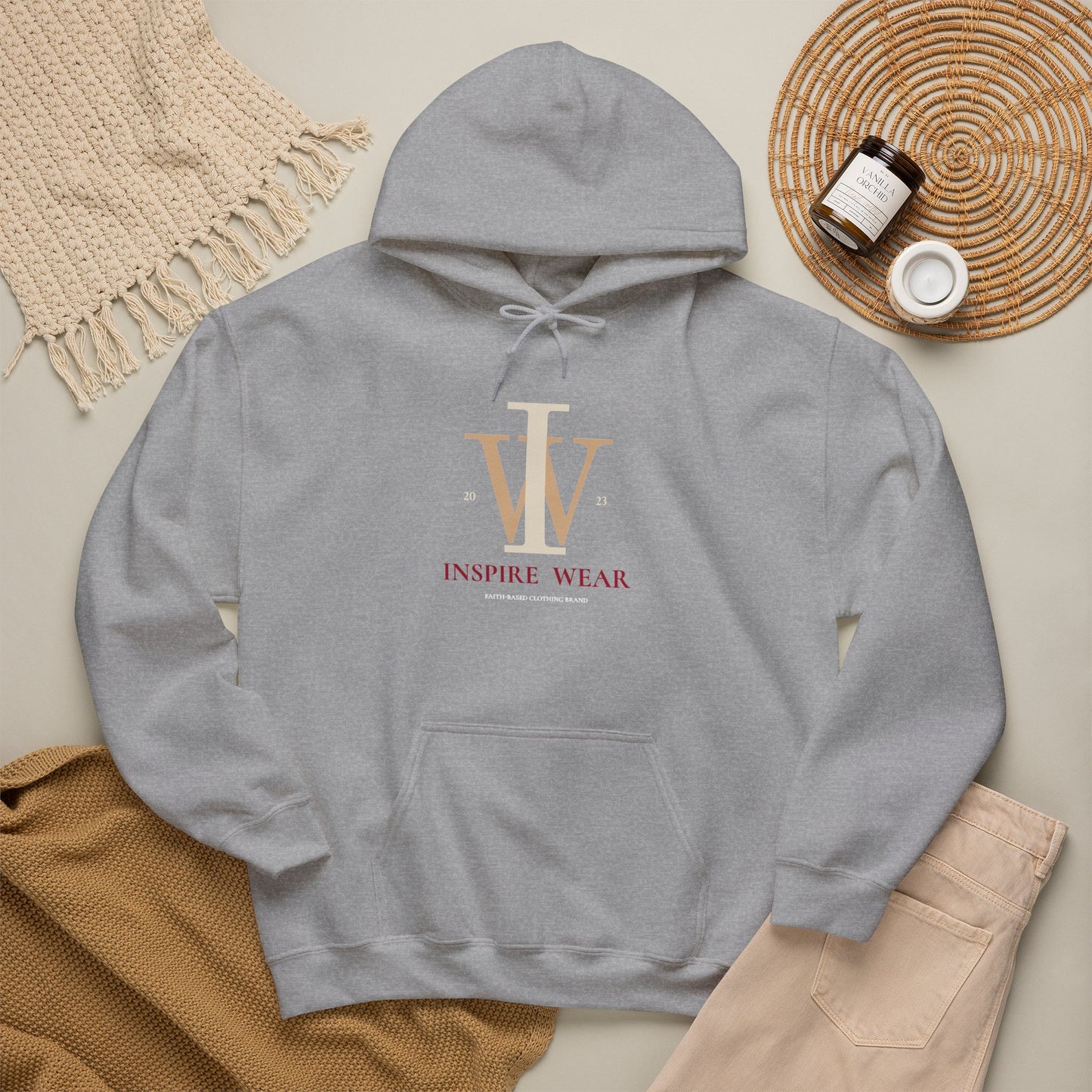 Inspire Wear IW Monogram Logo Pullover Hoodie