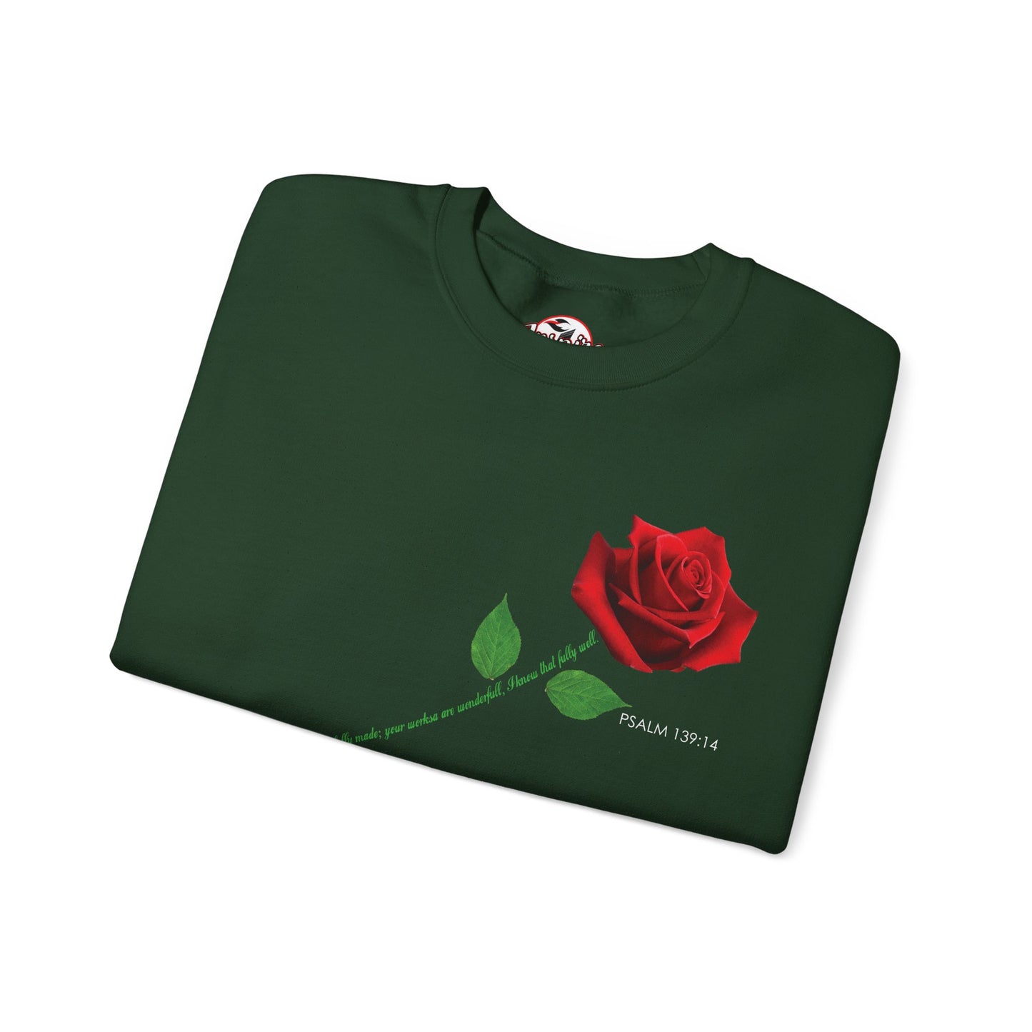 "Fearfully and Wonderfully Made" Rose Crewneck Sweatshirt
