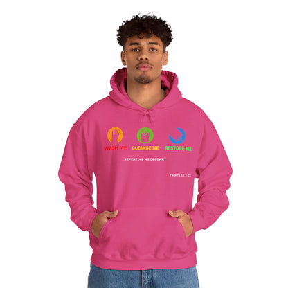 "Wash, Cleanse, Restore" Inspirational Faith-Based Hoodie