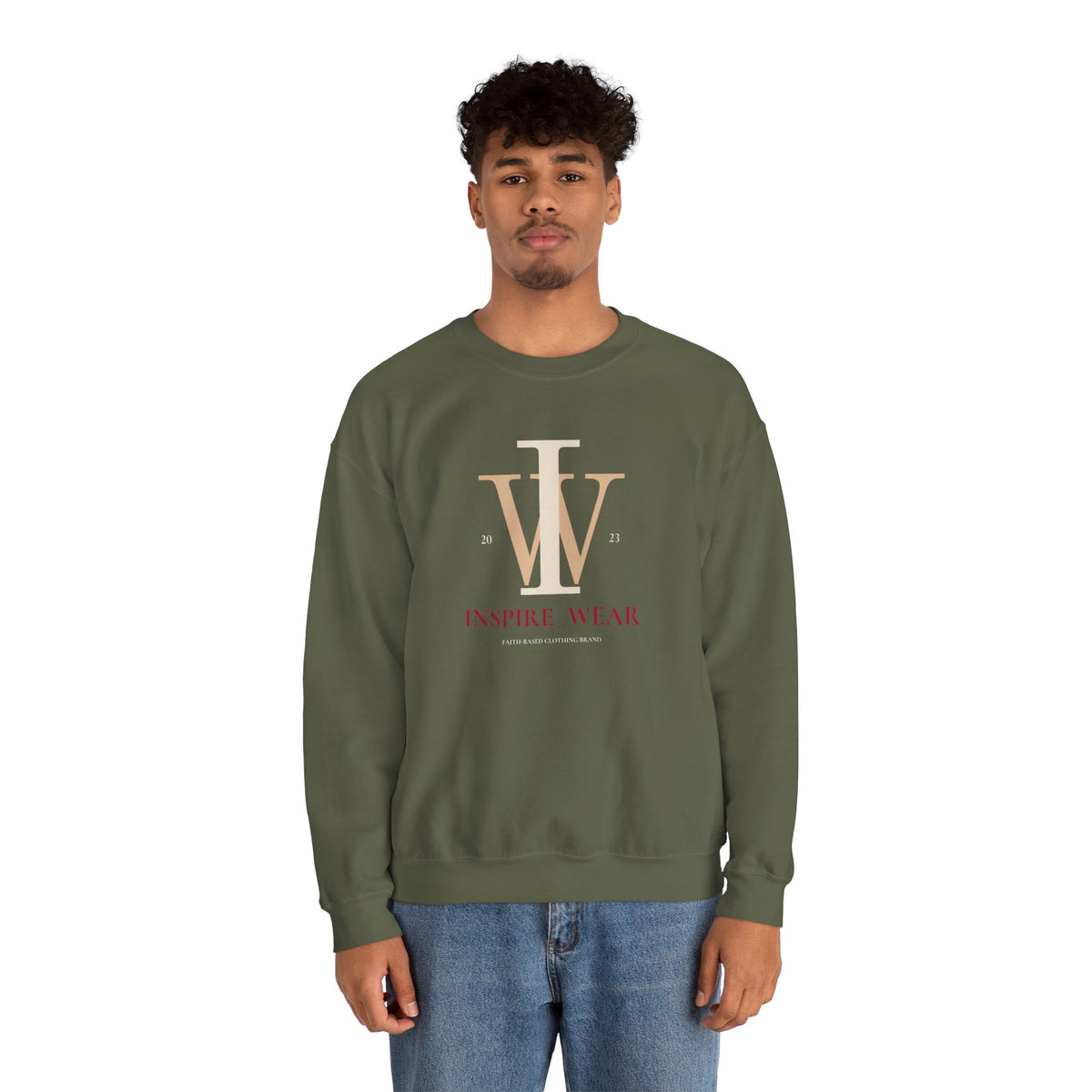 Inspire Wear IW Monogram Logo Crewneck Sweatshirt