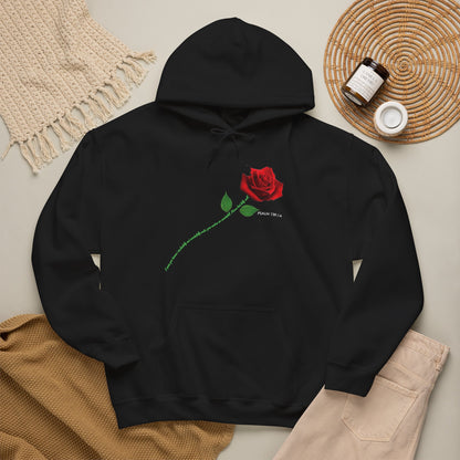 "Fearfully and Wonderfully Made" Rose Graphic Pullover Hoodie