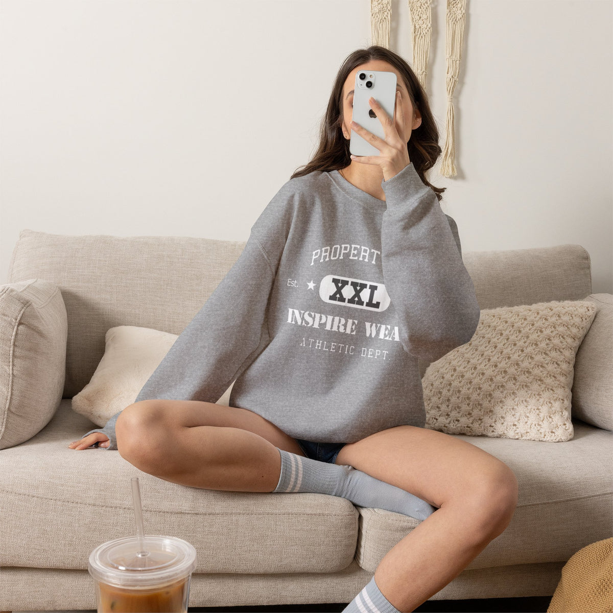 "Property of Inspire Wear" Athletic Crewneck Sweatshirt
