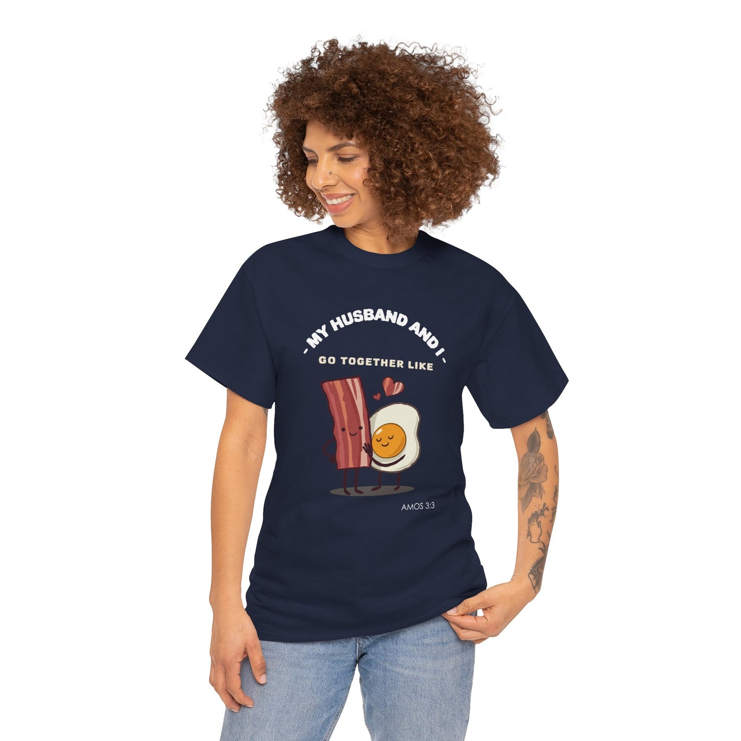"My Husband and I Go Together Like Bacon & Eggs" Couple Breakfast Graphic Tee