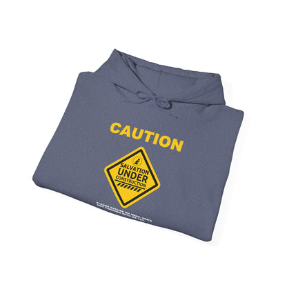 "Caution Salvation Under Construction" Graphic Pullover Hoodie