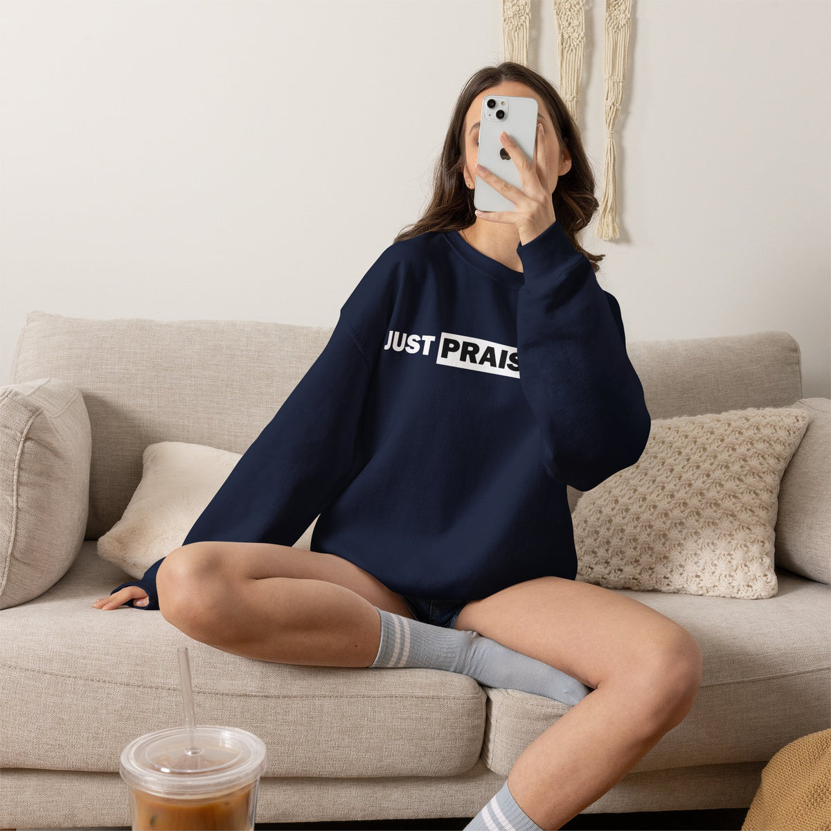 "Just Praise Him" Inspirational Crewneck Sweatshirt