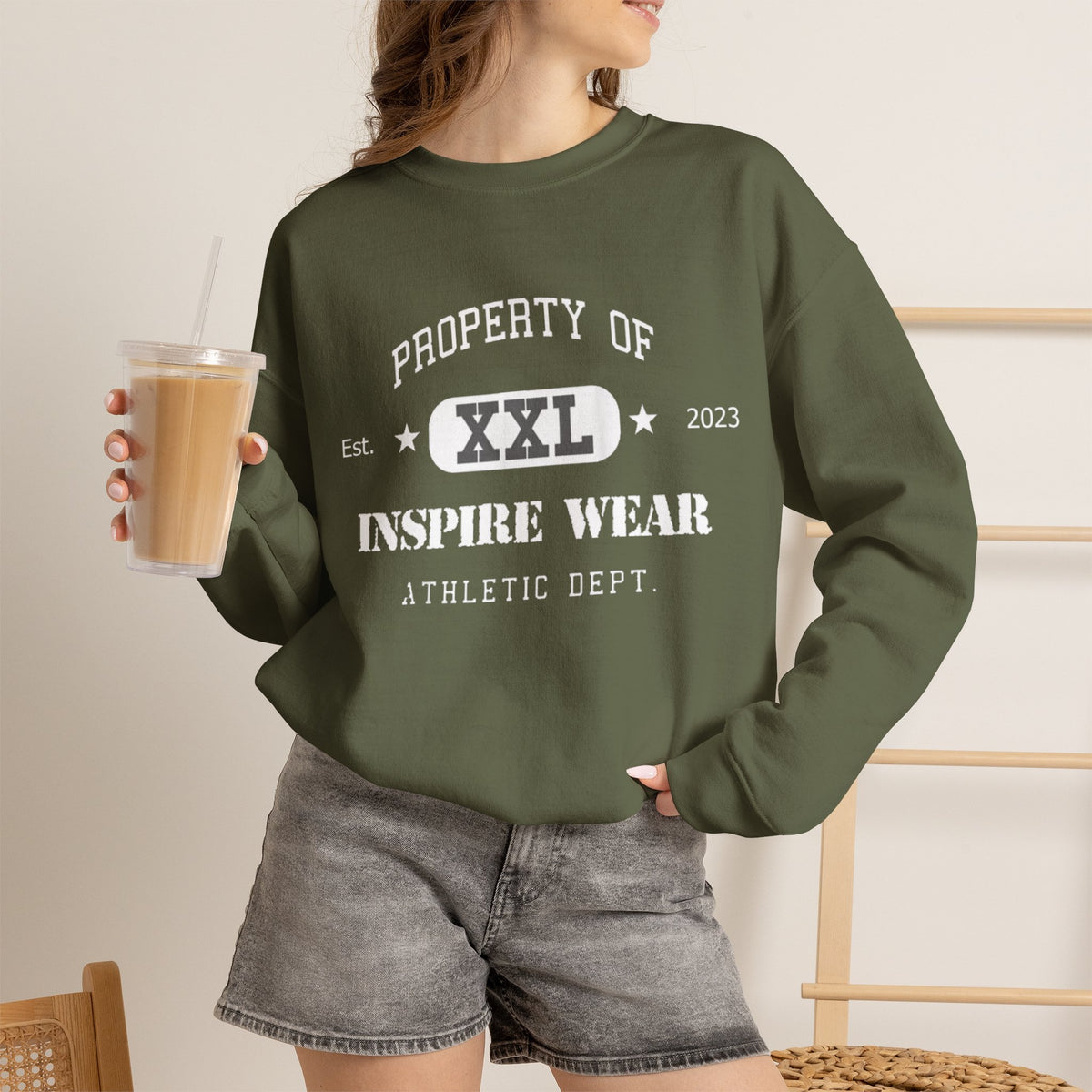"Property of Inspire Wear" Athletic Crewneck Sweatshirt