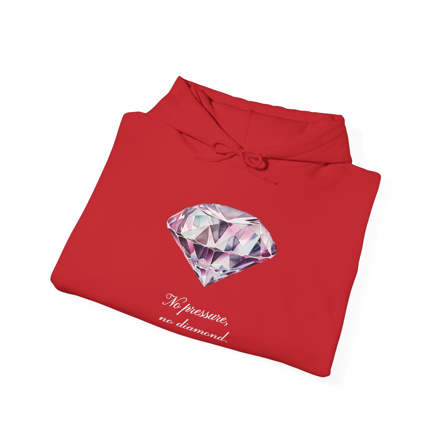 "No pressure, no Diamond" Inspirational Graphic Pullover Hoodie