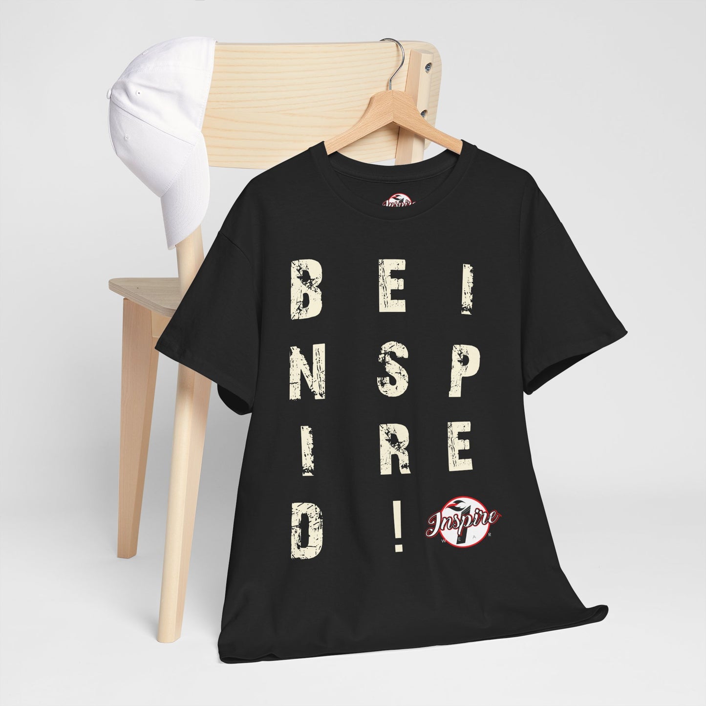 "Be Inspired" Motivational Vertical Graphic T-Shirt