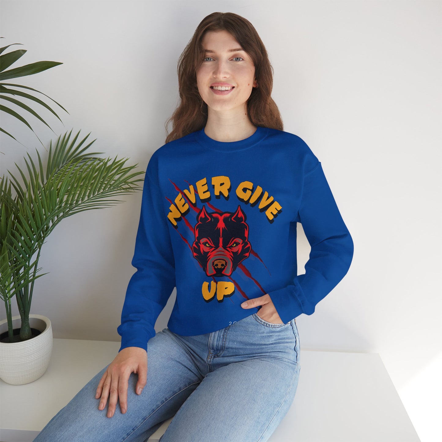 "Never Give Up" Crewneck Sweatshirt