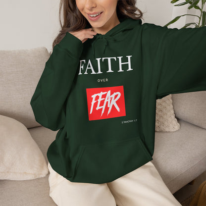 "Faith Over Fear" Inspirational Pullover Hoodie