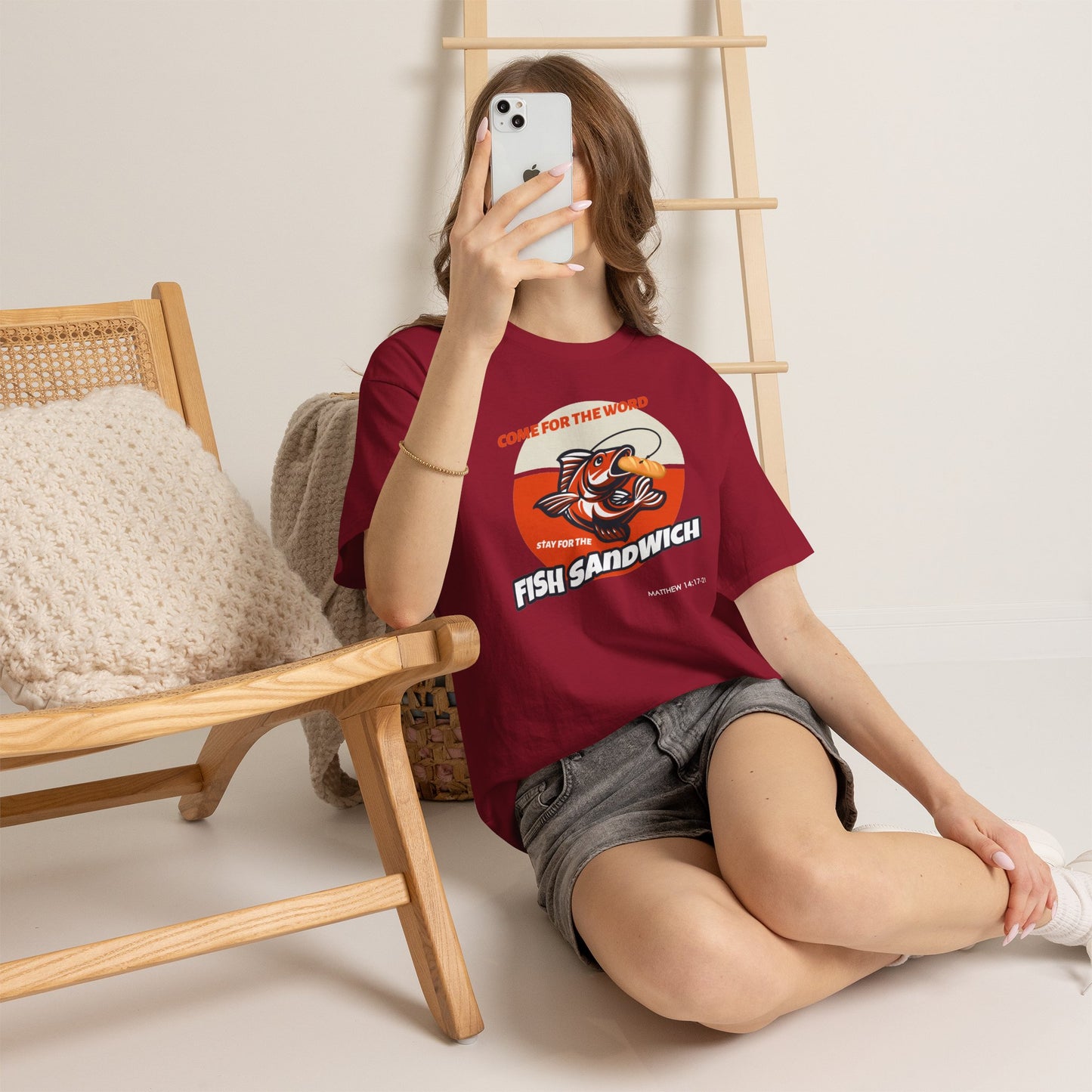 "Come for the Word" Fish Sandwich Graphic T-Shirt