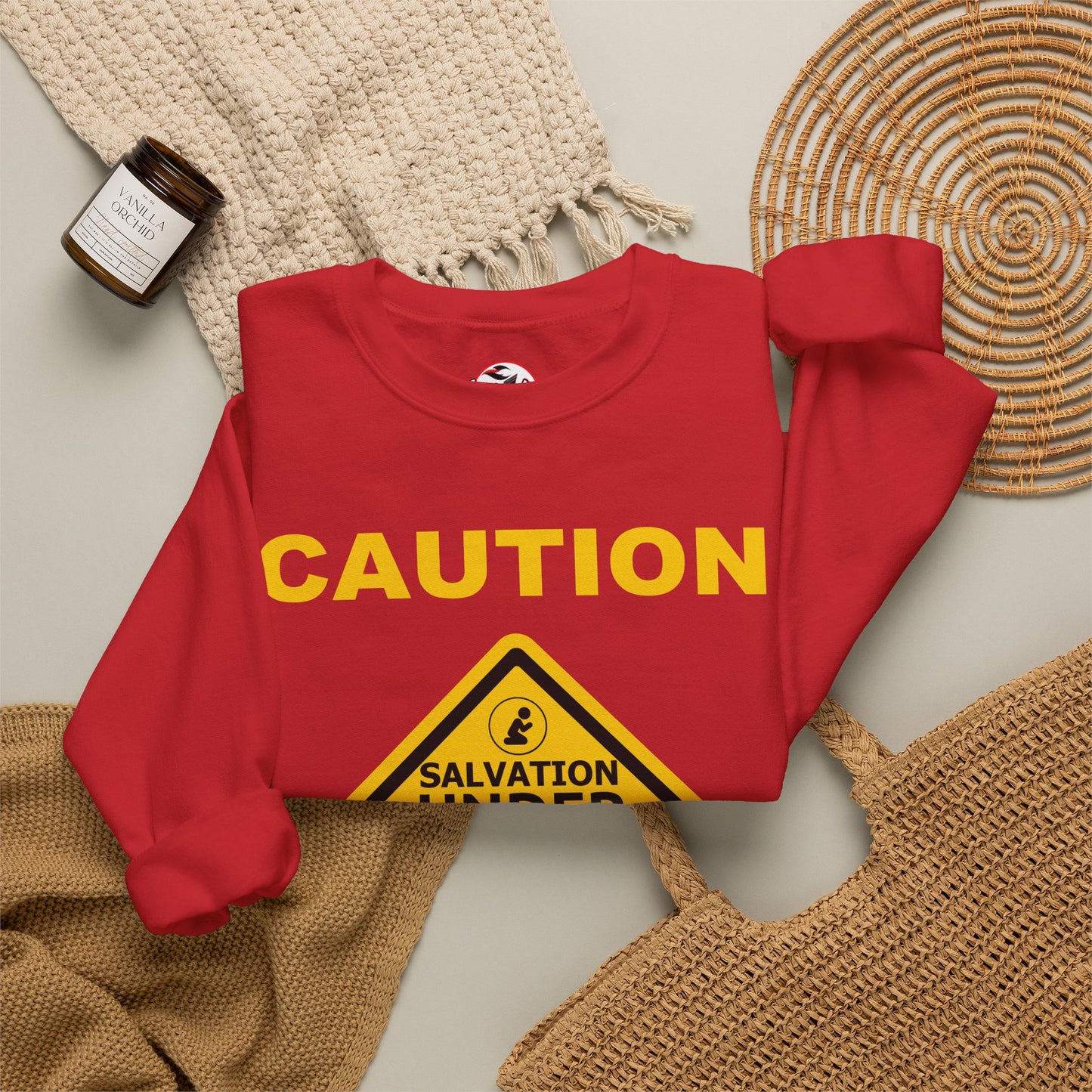 Caution: Salvation Under Construction Crewneck Sweatshirt