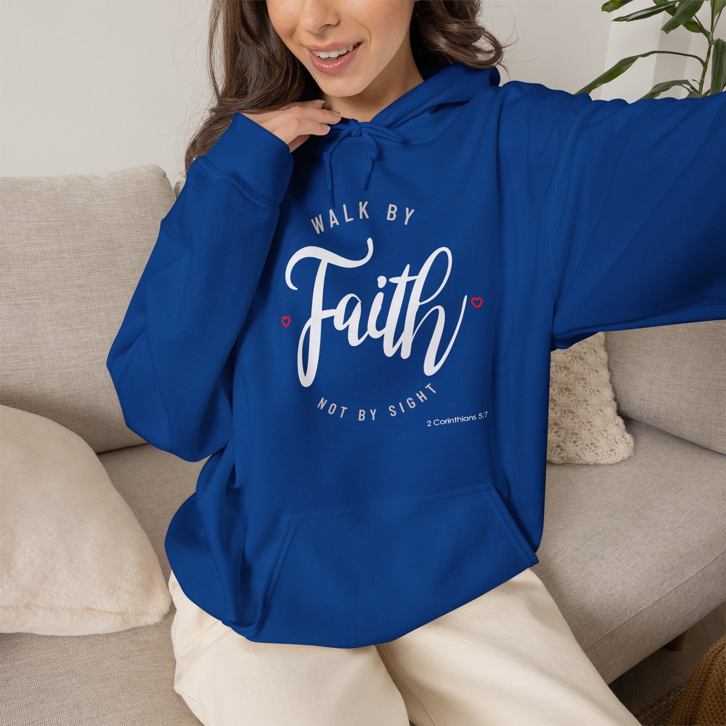 "Walk by Faith Not by Sight" Motivational Pullover Hoodie