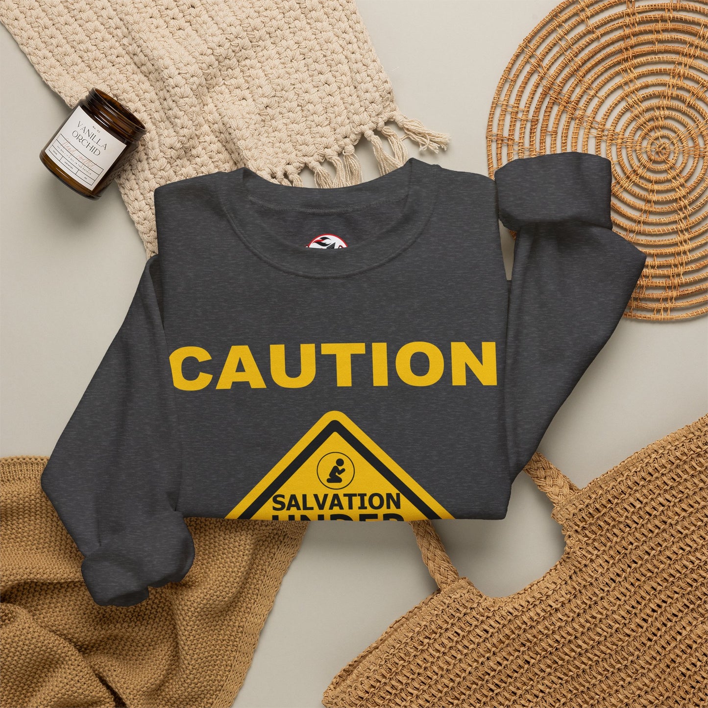 Caution: Salvation Under Construction Crewneck Sweatshirt