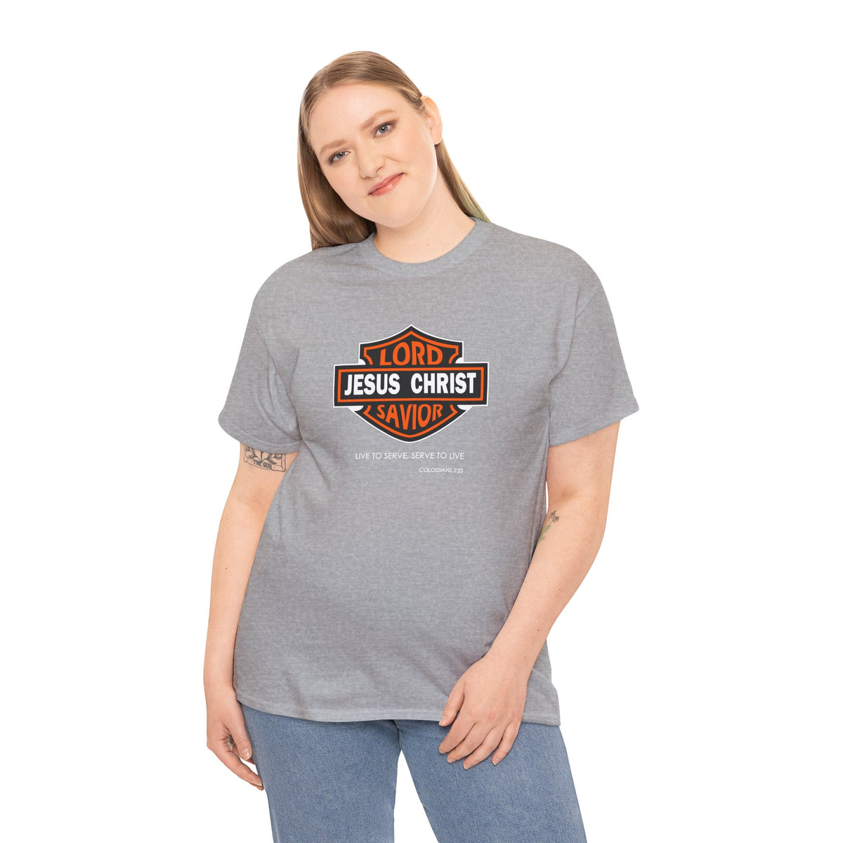 Jesus Christ Savior T‑Shirt — Lord Savior Motorcycle Shield Design
