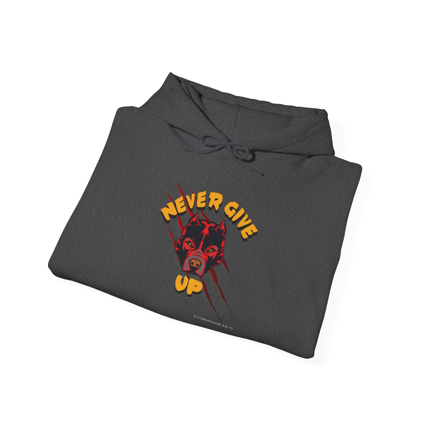 "Never Give Up" Hoodie Men's Motivational Graphic Hooded Sweatshirt
