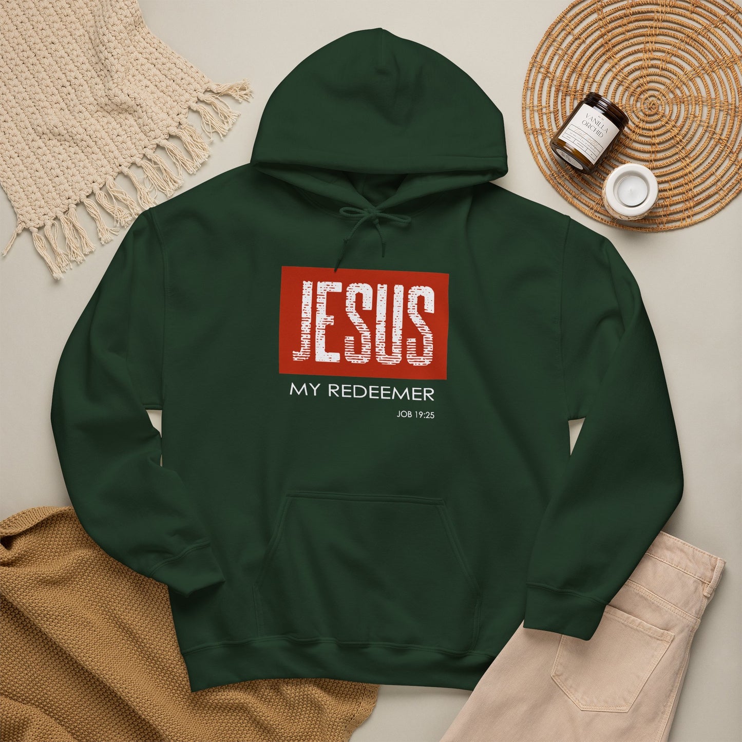"Jesus My Redeemer" Inspirational Pullover Hoodie