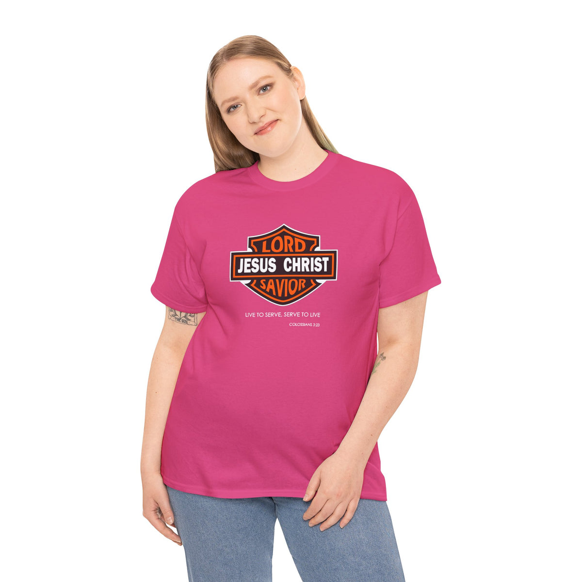 Jesus Christ Savior T‑Shirt — Lord Savior Motorcycle Shield Design