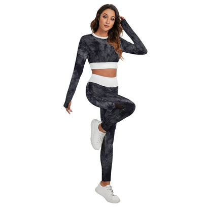 All-Over Print Women's Sport Set With Backless Top And Leggings