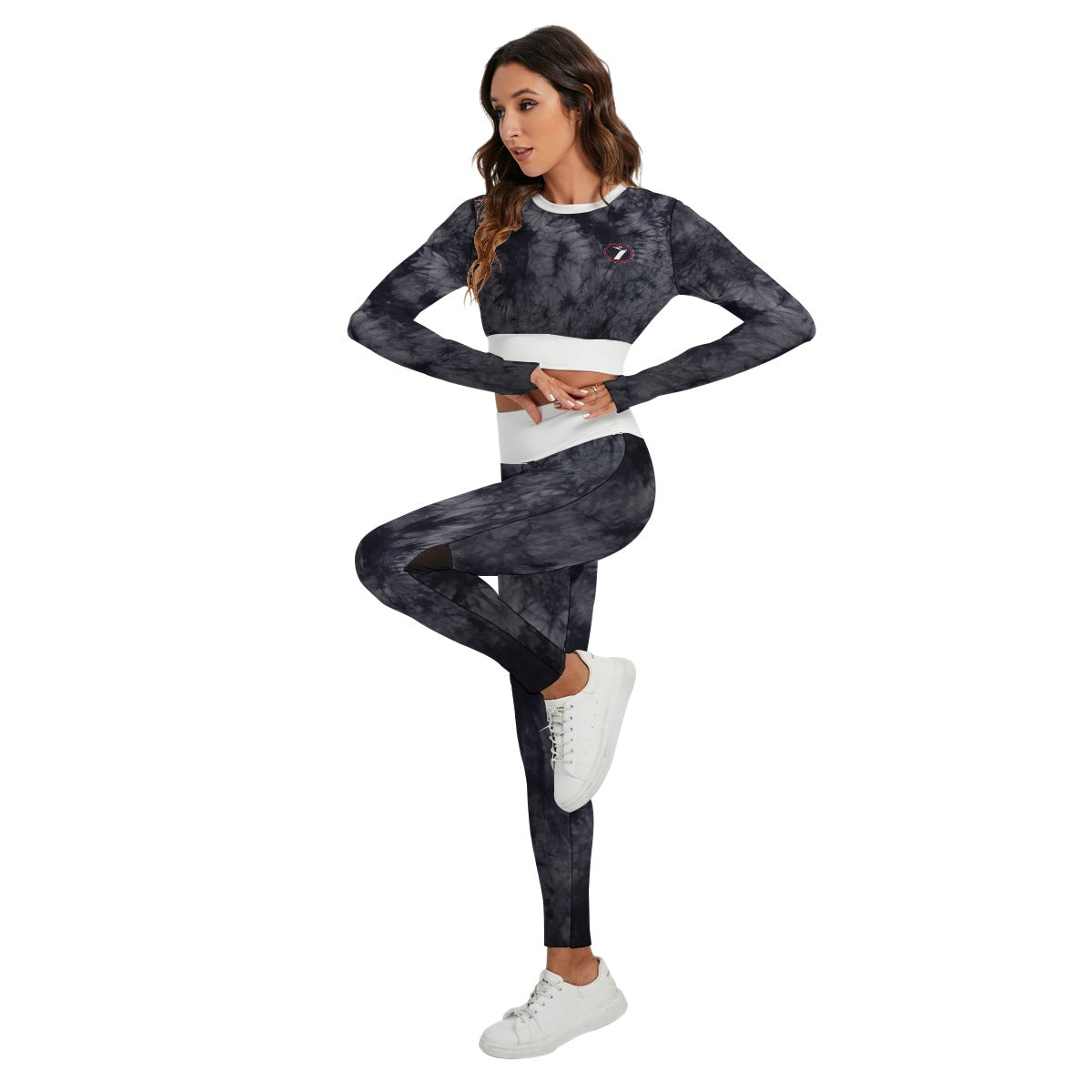 All-Over Print Women's Sport Set With Backless Top And Leggings