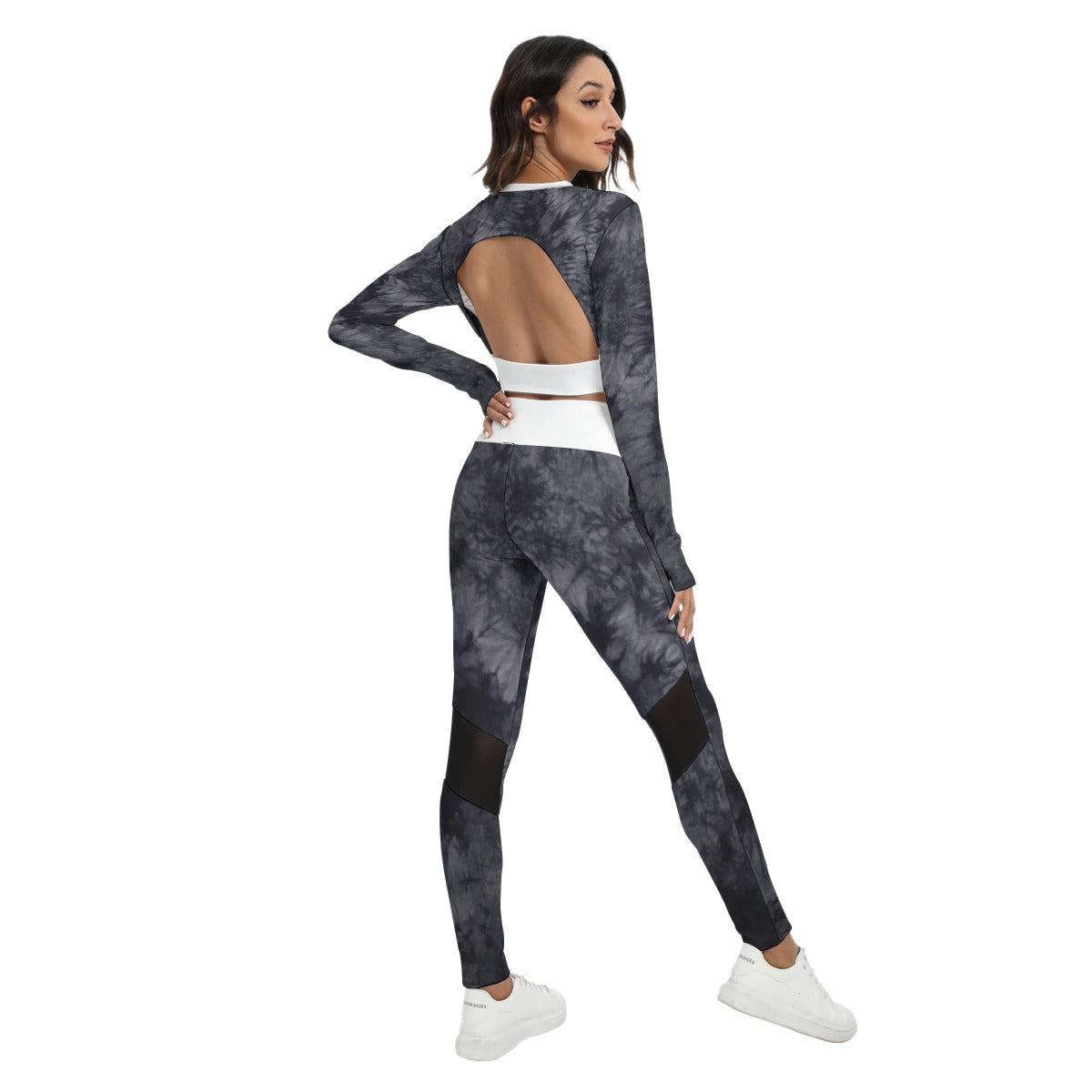 All-Over Print Women's Sport Set With Backless Top And Leggings