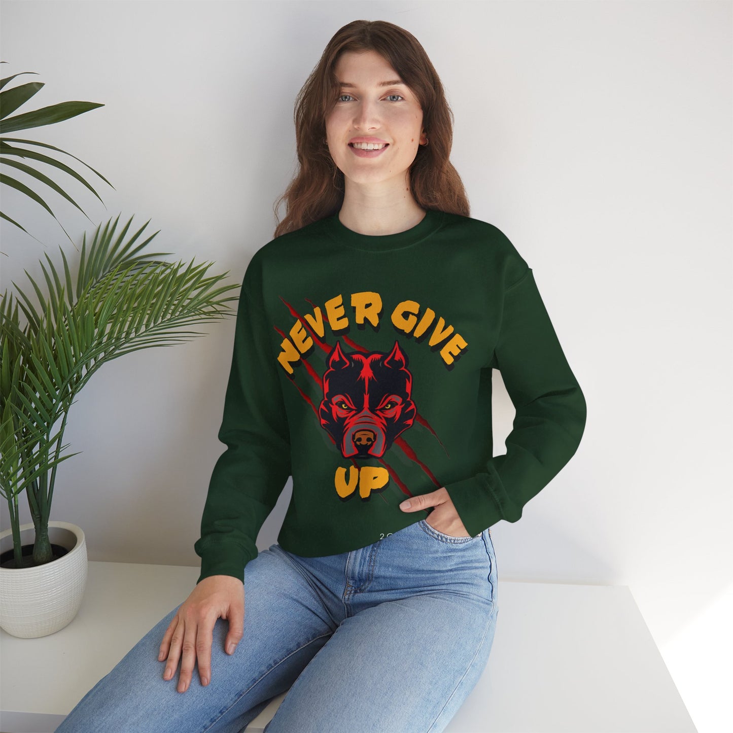 "Never Give Up" Crewneck Sweatshirt