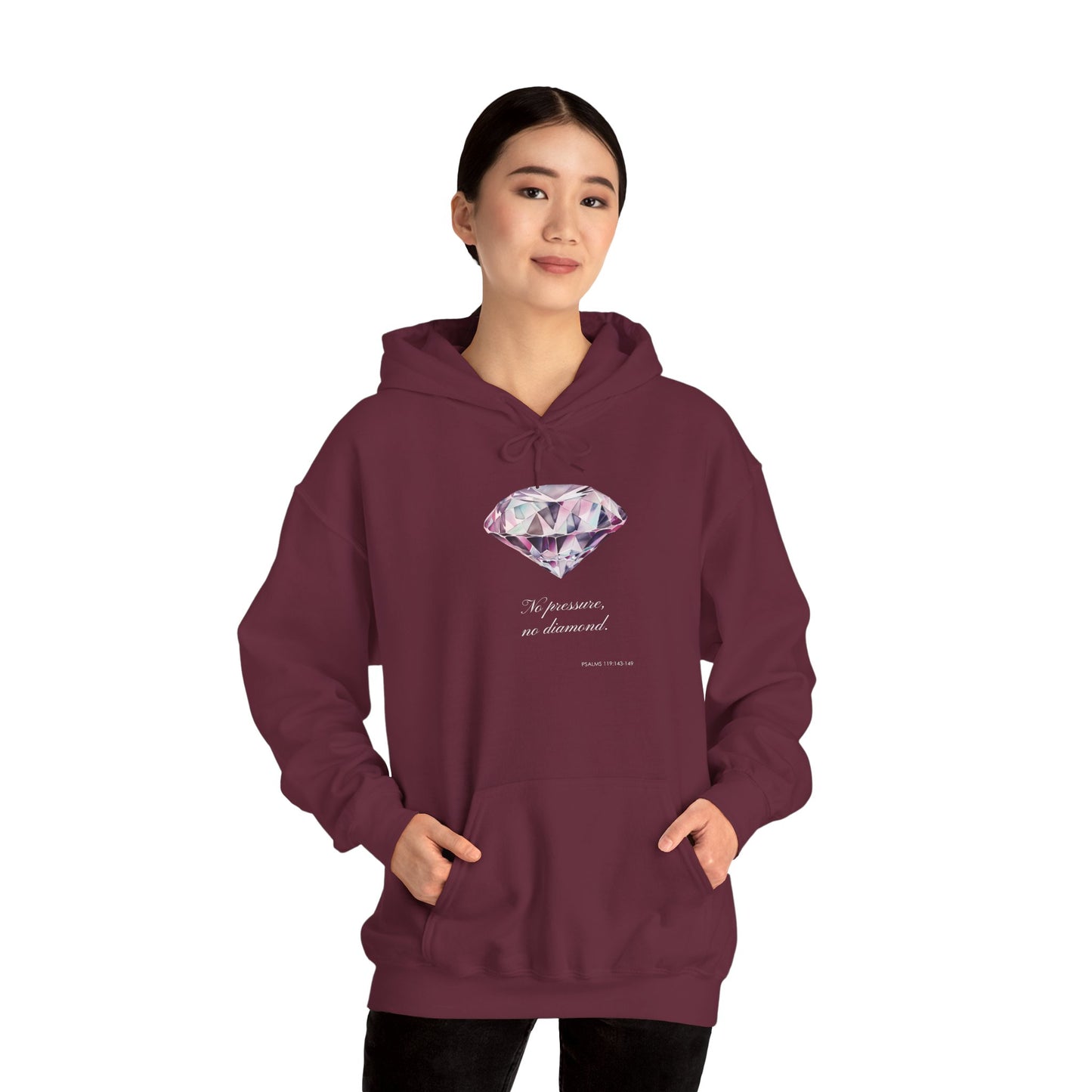 "No Pressure, no Diamond" Women's Heavy Blend™ Hooded Sweatshirt