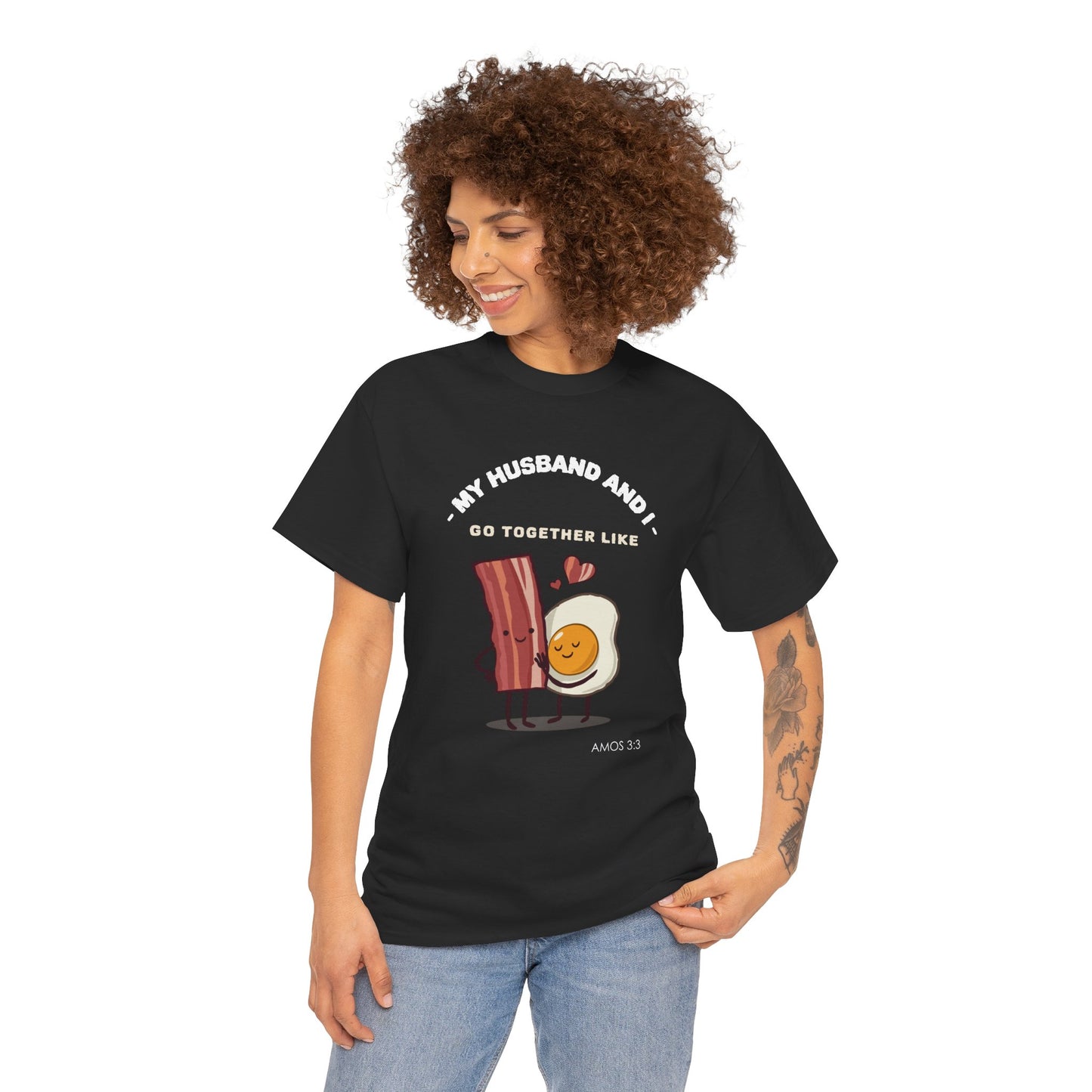 "My Husband and I Go Together Like Bacon & Eggs" Couple Breakfast Graphic Tee