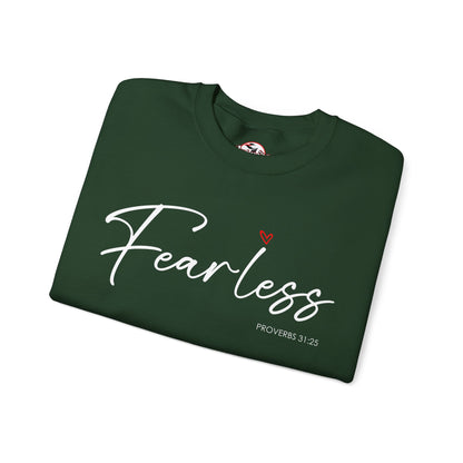 "Fearless" Inspirational Crewneck Sweatshirt — (Proverbs 31)