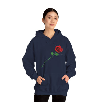 "Fearfully and Wonderfully Made" Rose Graphic Pullover Hoodie