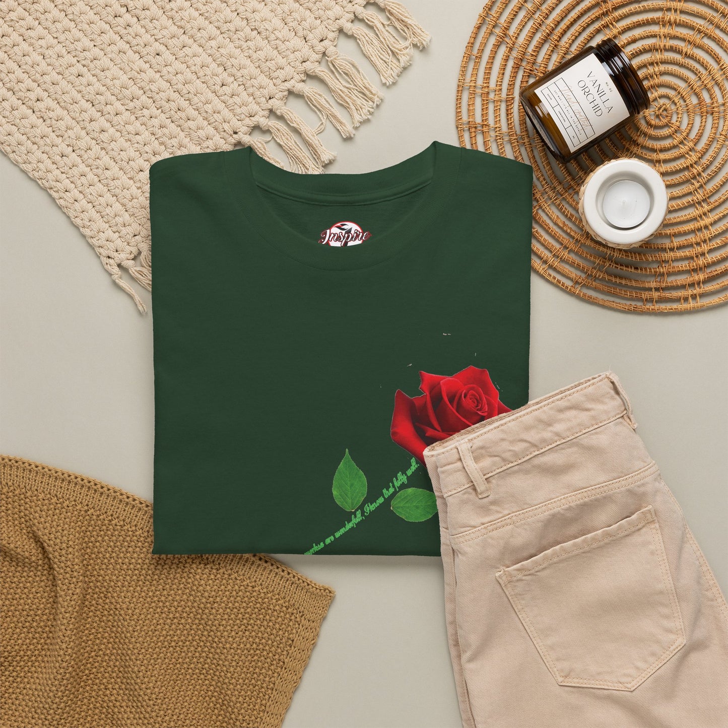 "Fearfully and Wonderfully Made" Rose Affirmative Graphic T-Shirt