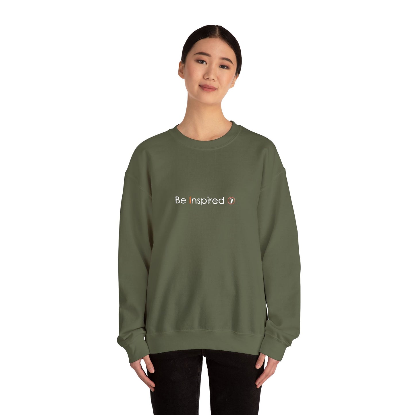 "Be Inspired" Embroidered Crewneck Sweatshirt