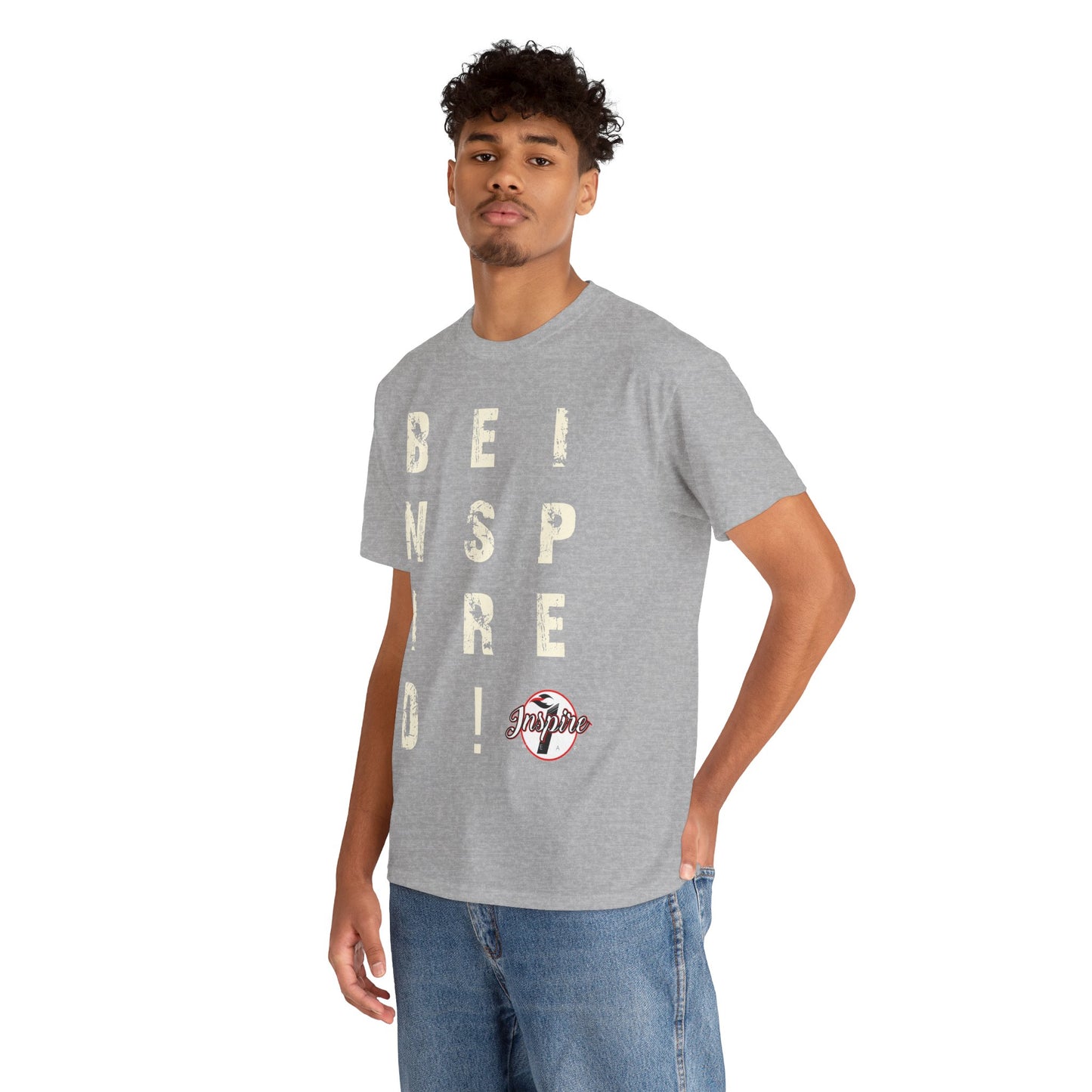 "Be Inspired" Motivational Vertical Graphic T-Shirt
