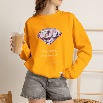 "No Pressure, No Diamond" Inspirational Crewneck Sweatshirt
