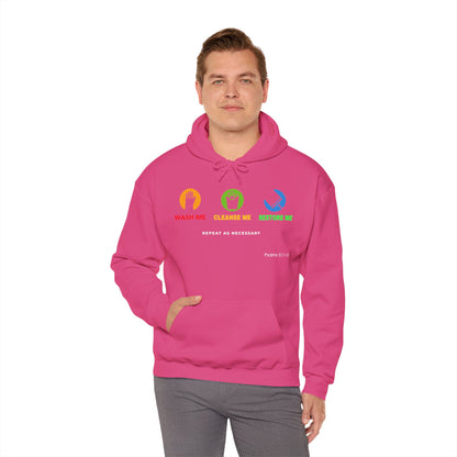 "Wash, Cleanse, Restore" Inspirational Faith-Based Hoodie