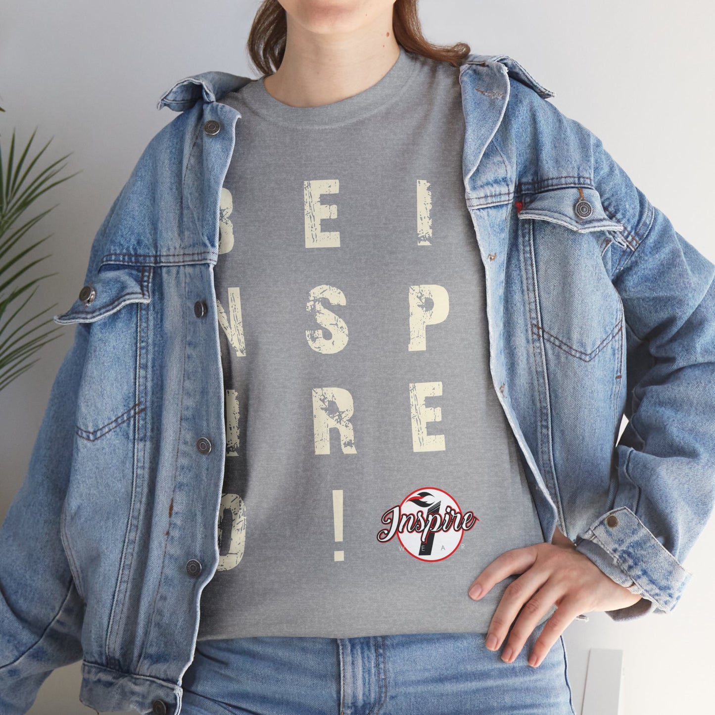 "Be Inspired" Motivational Vertical Graphic T-Shirt
