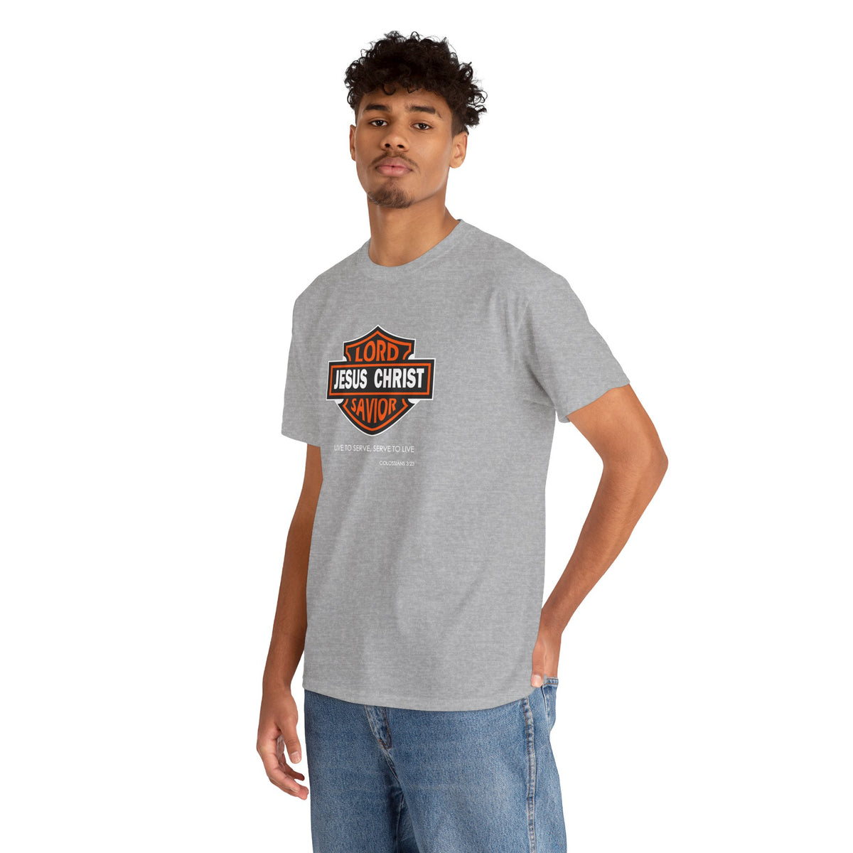 Jesus Christ Savior T‑Shirt — Lord Savior Motorcycle Shield Design
