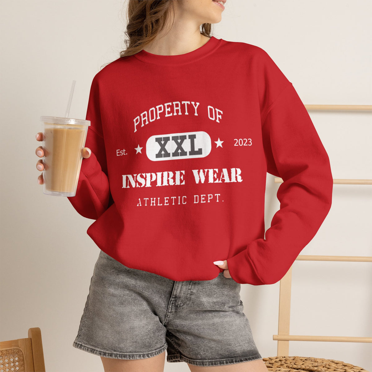 "Property of Inspire Wear" Athletic Crewneck Sweatshirt