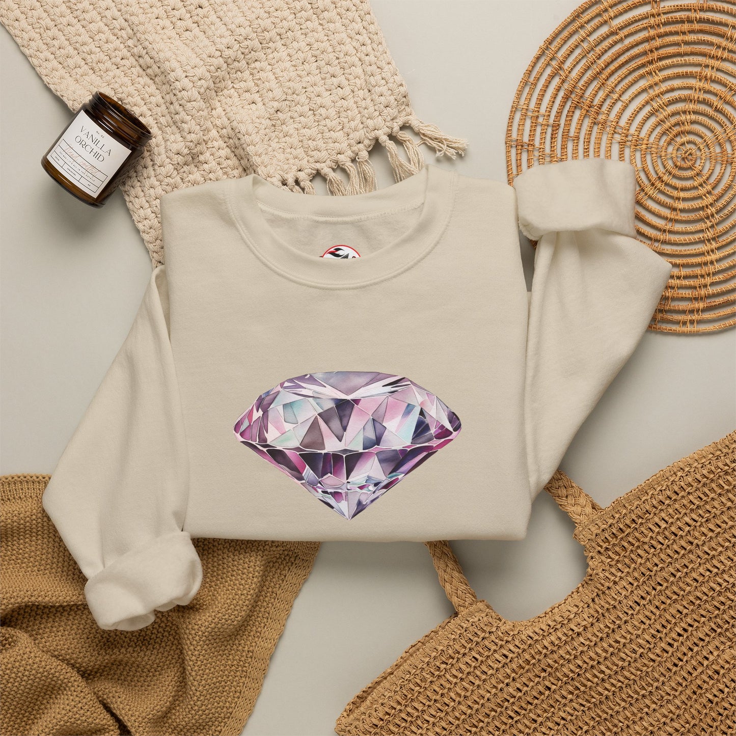 "No Pressure, No Diamond" Inspirational Crewneck Sweatshirt