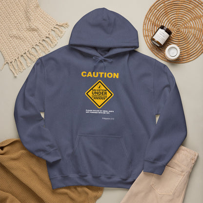 "Caution Salvation Under Construction" Graphic Pullover Hoodie