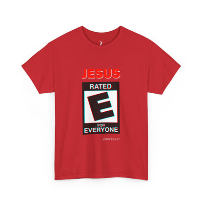 Jesus Rated E Unisex Heavy Cotton Tee Christian T-Shirt