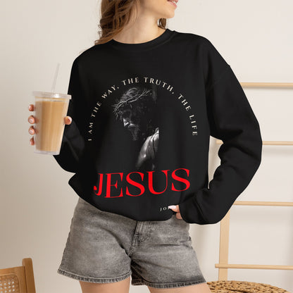 "I Am The Way" Jesus Inspirational Crewneck Sweatshirt