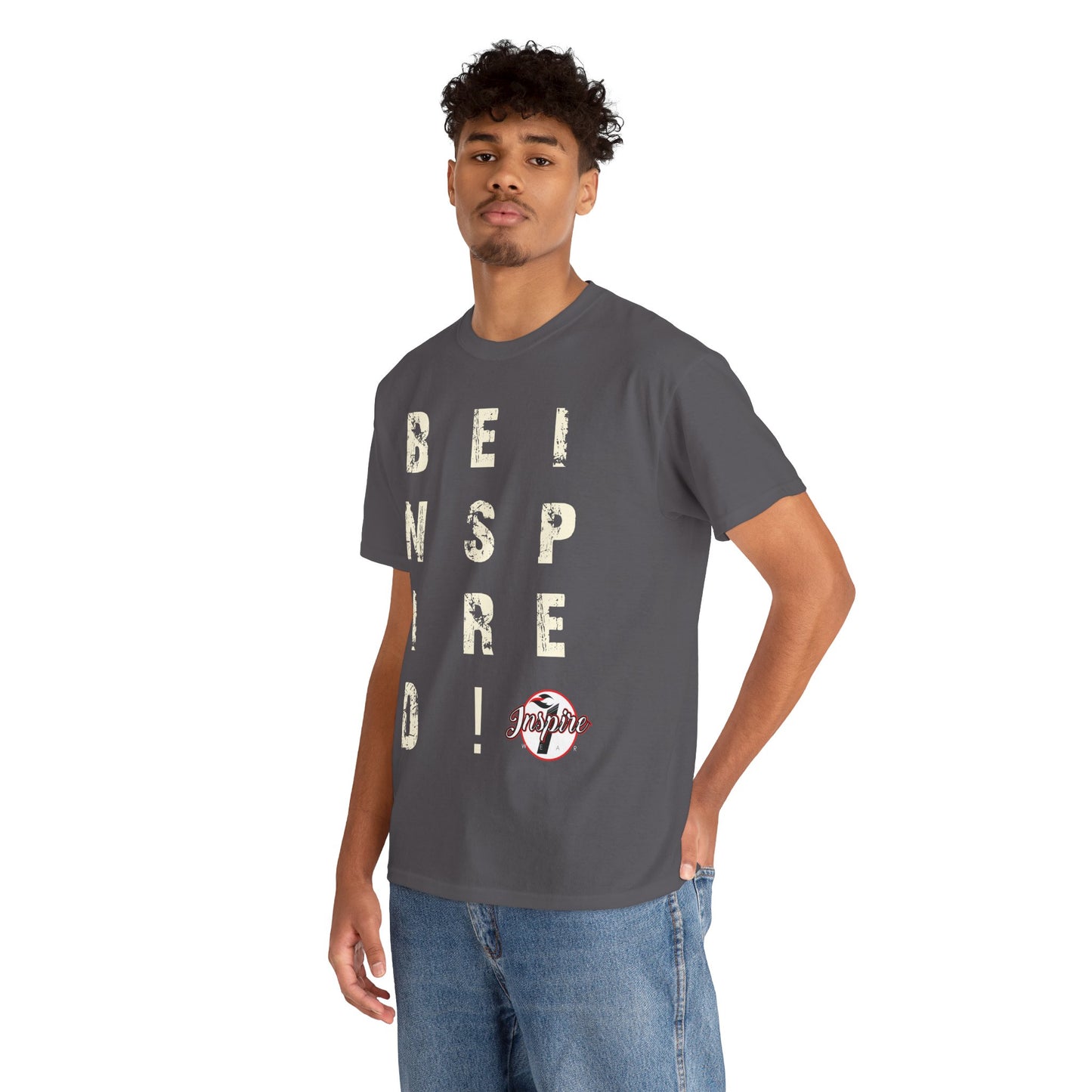 "Be Inspired" Motivational Vertical Graphic T-Shirt