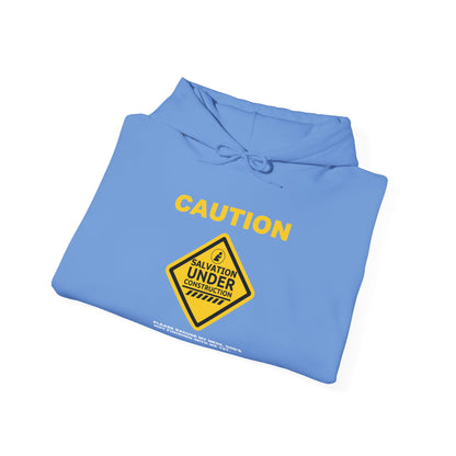 "Caution Salvation Under Construction" Graphic Pullover Hoodie