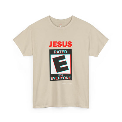 Jesus Rated E Unisex Heavy Cotton Tee Christian T-Shirt