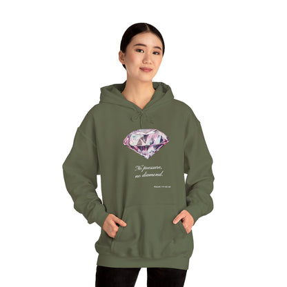 "No pressure, no Diamond" Inspirational Graphic Pullover Hoodie