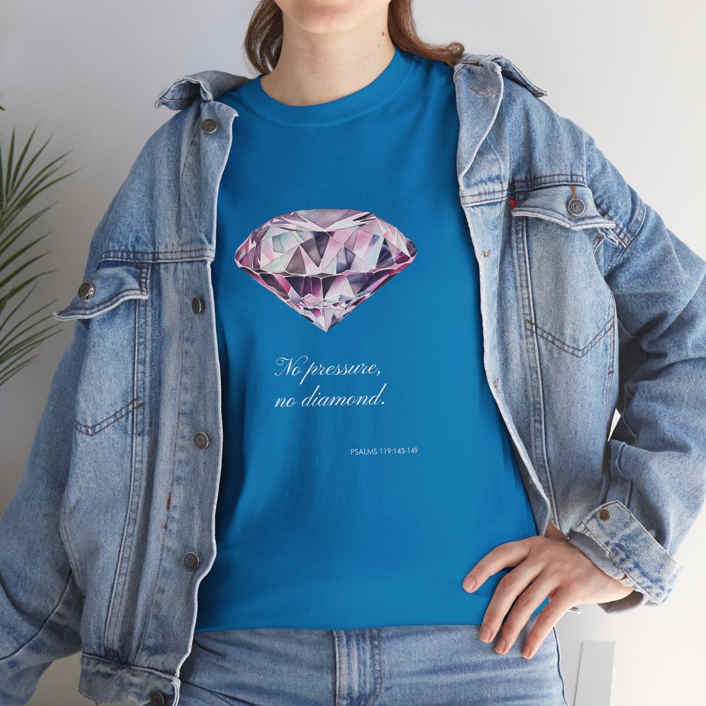"No Pressure, No Diamond" Women's Inspirational Graphic T-Shirt